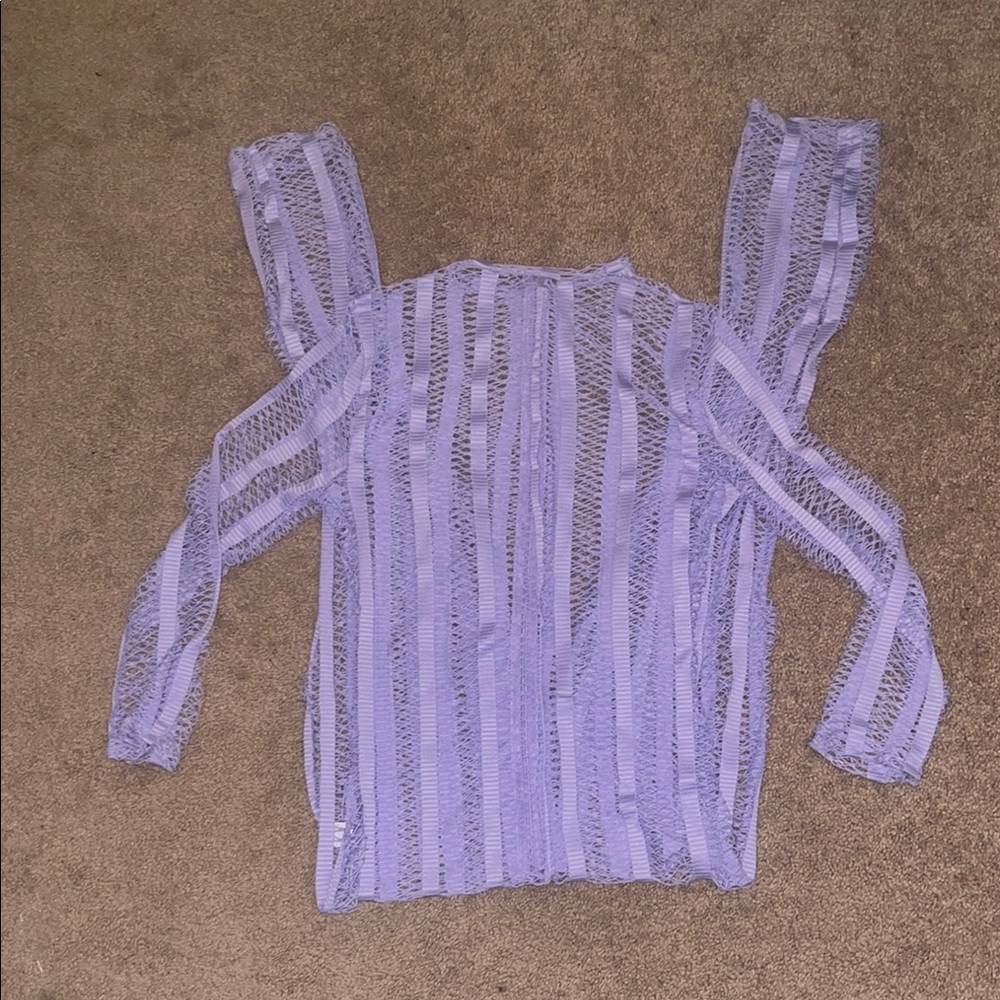 Elegant Purple Lace Women's Top